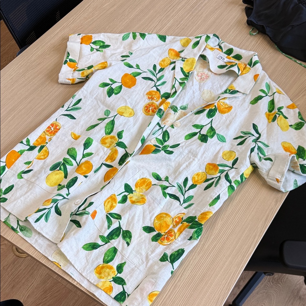 Zara shirt/dress with lemons